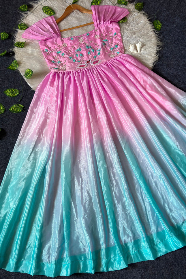 Soft padding chinon gown SS248