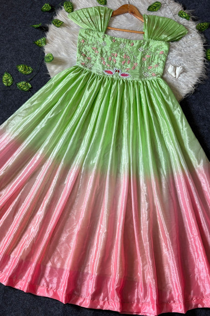 Soft padding chinon gown SS248