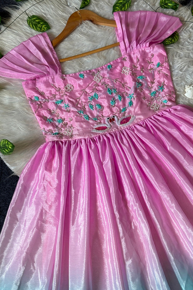 Soft padding chinon gown SS248