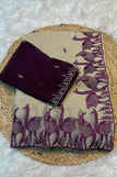 Blouse unstitched / cream & marron