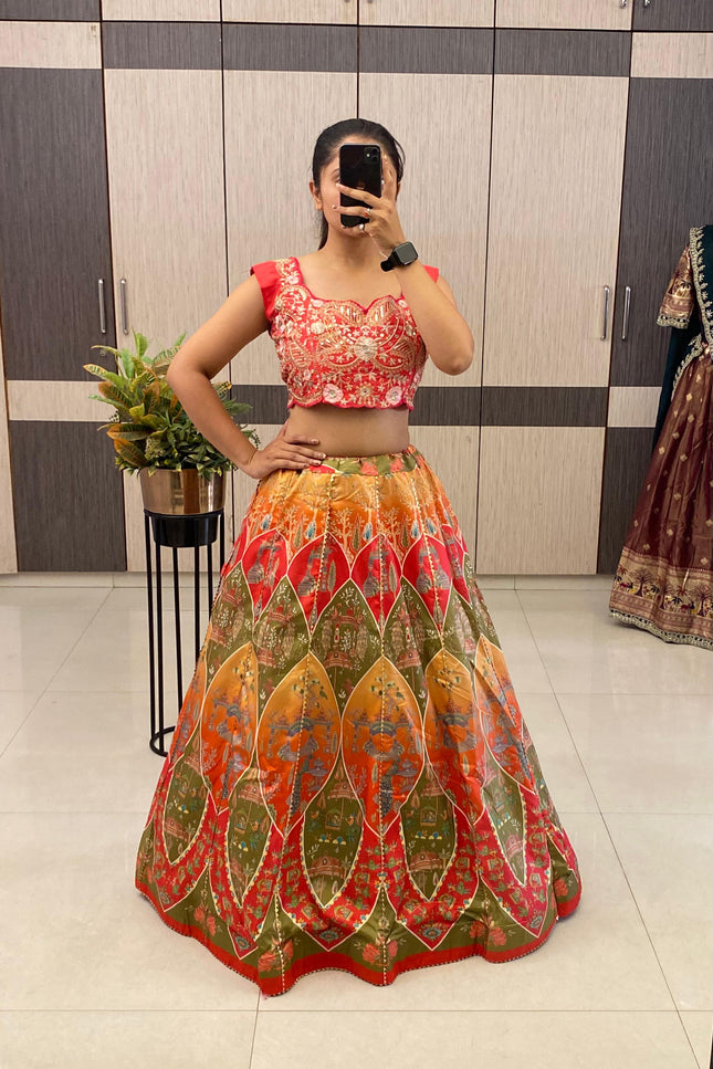 Crepe digital print lehenga  SS260