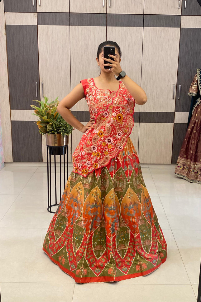 Crepe digital print lehenga  SS260