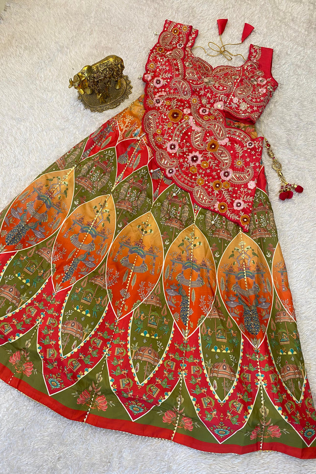 Crepe digital print lehenga  SS260