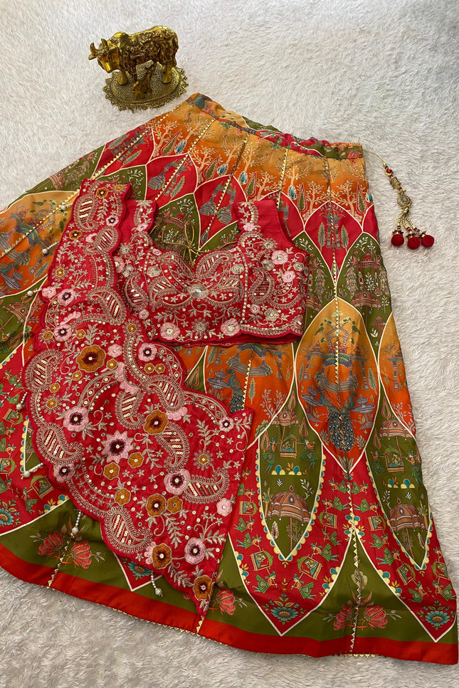 Crepe digital print lehenga  SS260