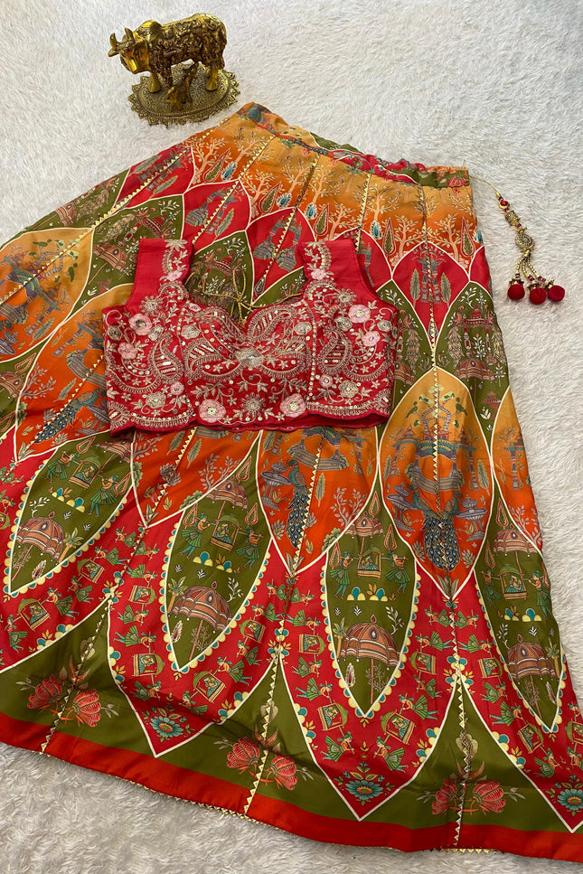 Crepe digital print lehenga  SS260