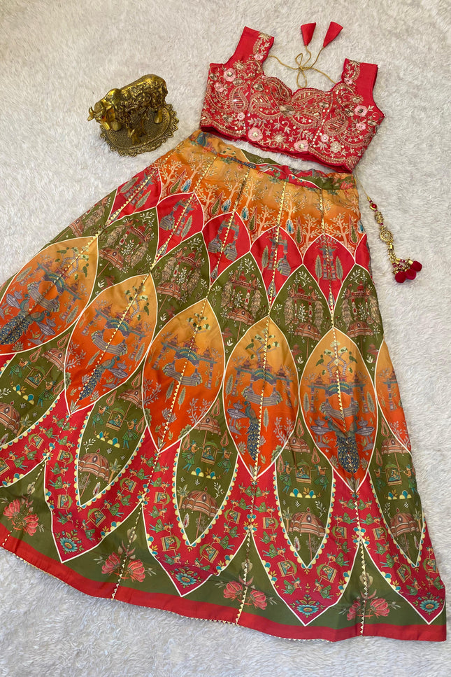 Crepe digital print lehenga  SS260