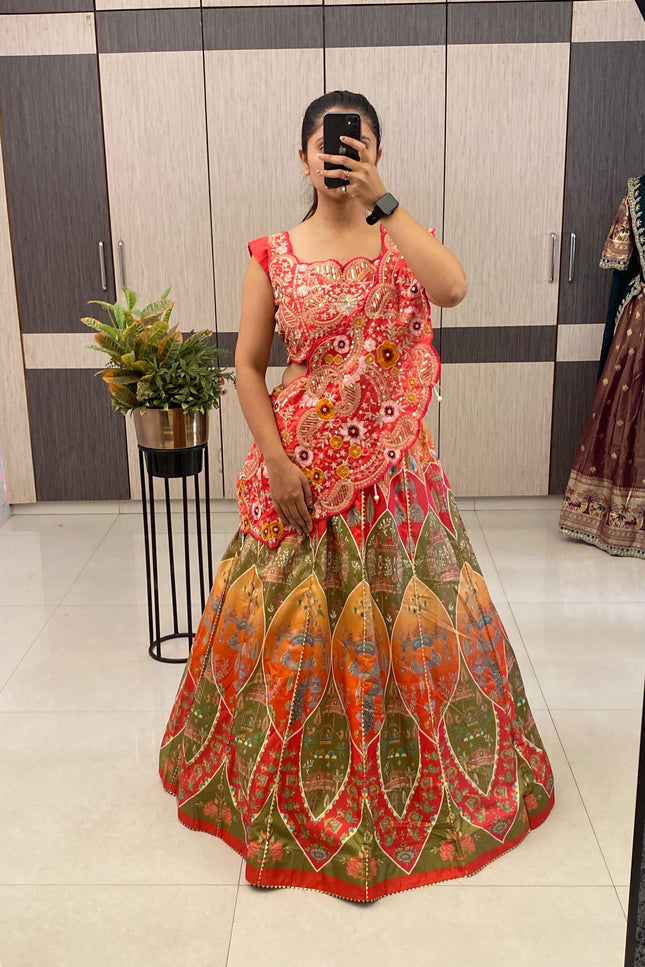 Crepe digital print lehenga  SS260