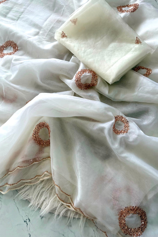 Soft Bright Orgenza  saree SS416