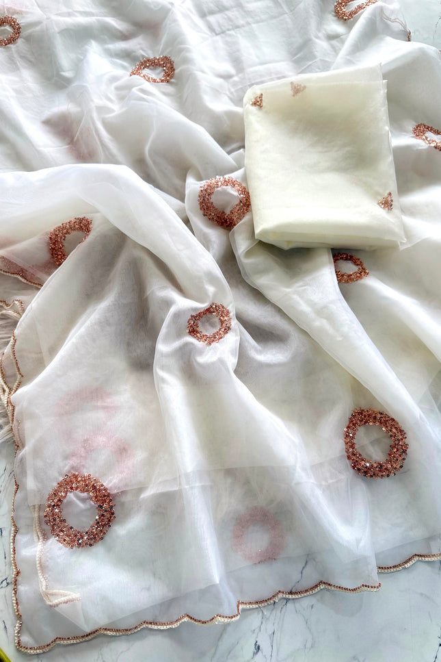 Soft Bright Orgenza  saree SS416
