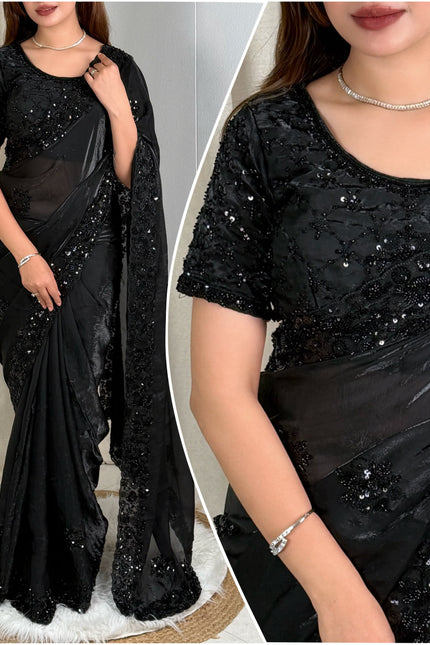 Fandy satin saree SS315