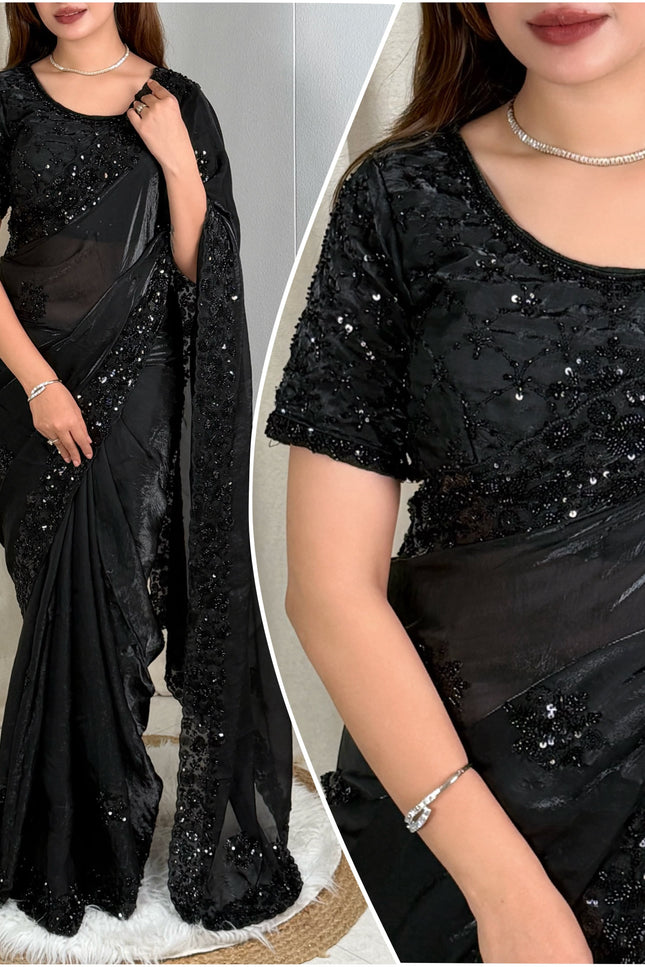 Fandy satin saree SS315
