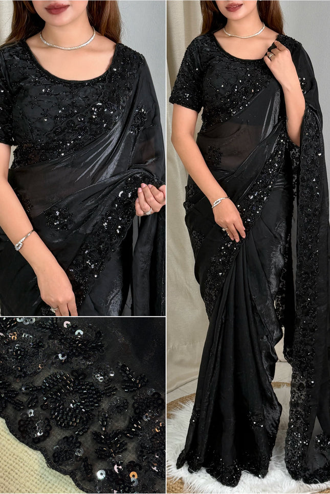 Fandy satin saree SS315