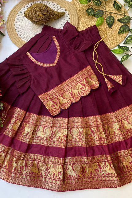 Narayanpet silk kids lehanga SS281