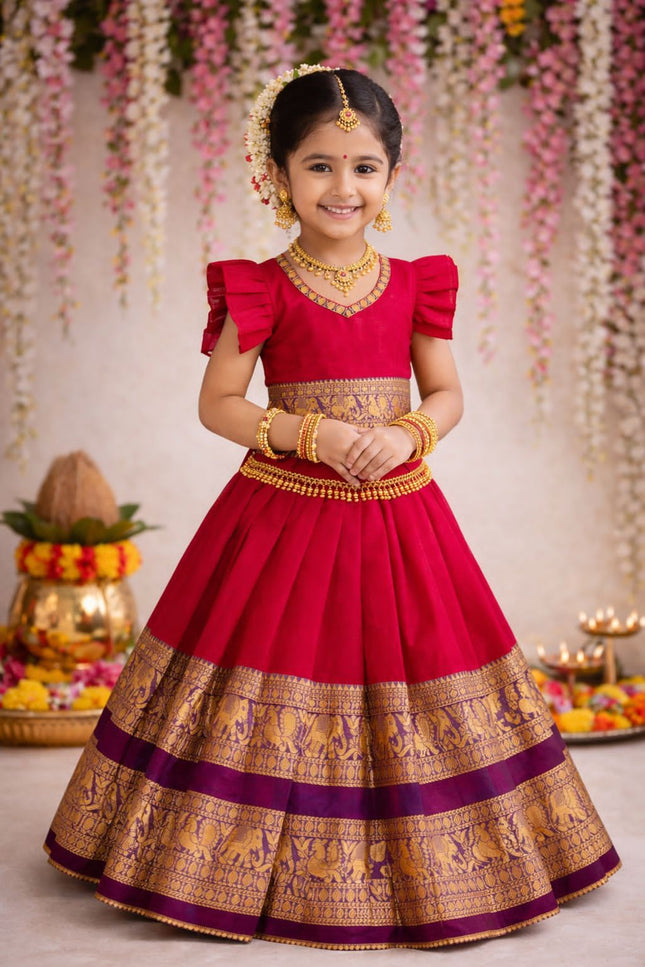 Narayanpet silk kids lehanga SS281