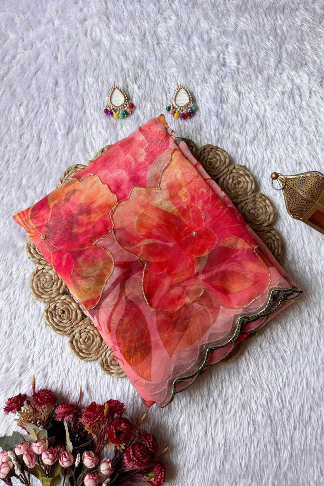 SOFT ORGANZA DIGITAL PRINT SAREE SS335