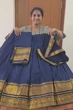 blouse unstitched / dark blue