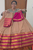 blouse unstitched / chikoo