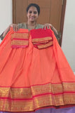 blouse unstitched / peachish orange