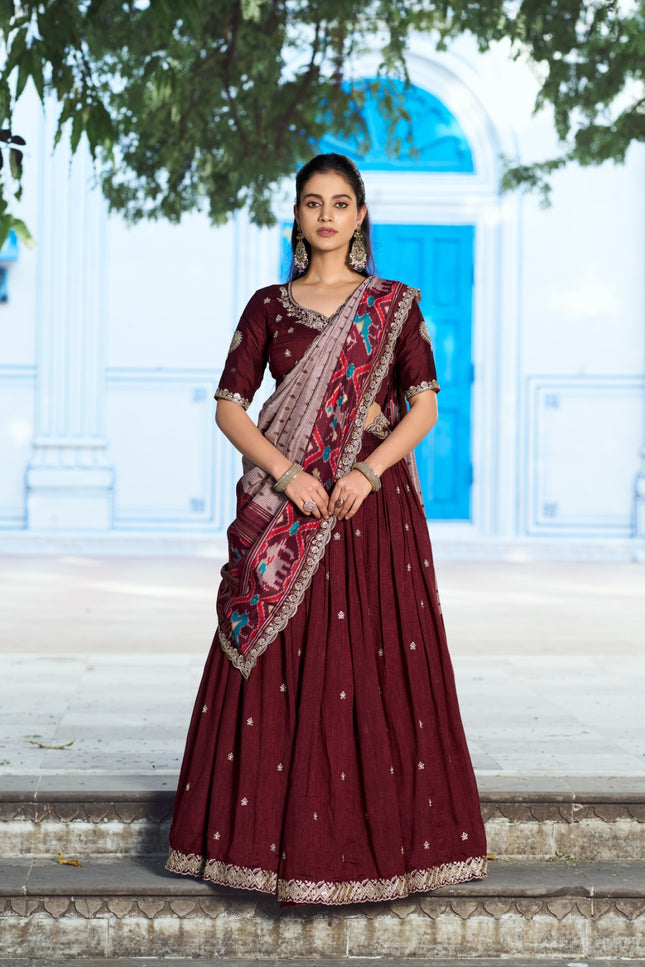 Rich Vichitra silk lehanga SS287