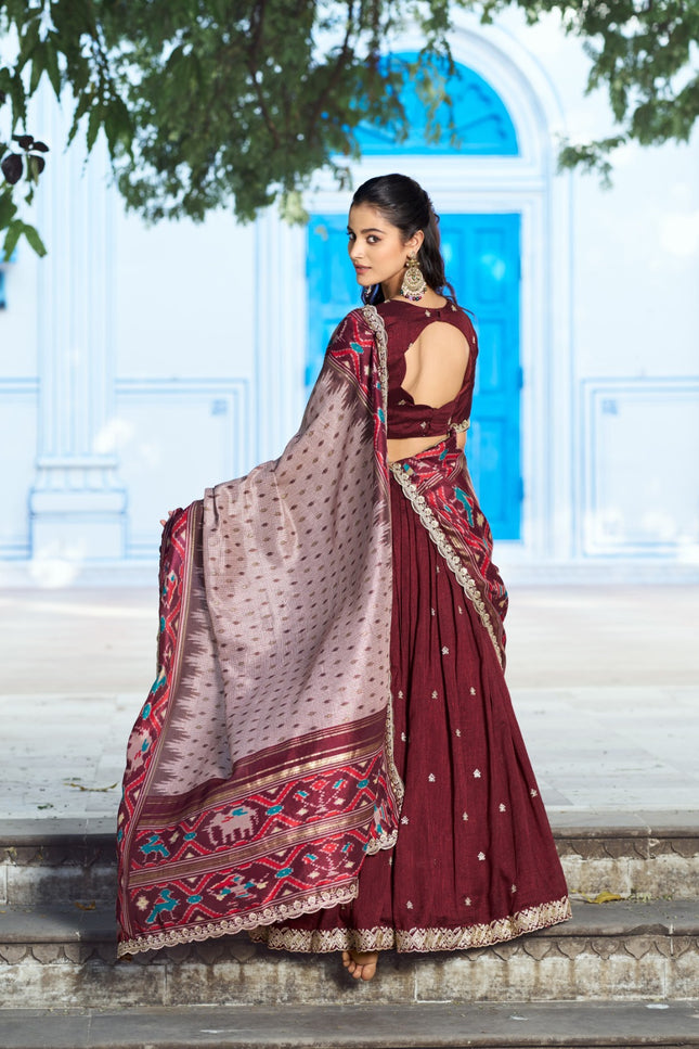 Rich Vichitra silk lehanga SS287