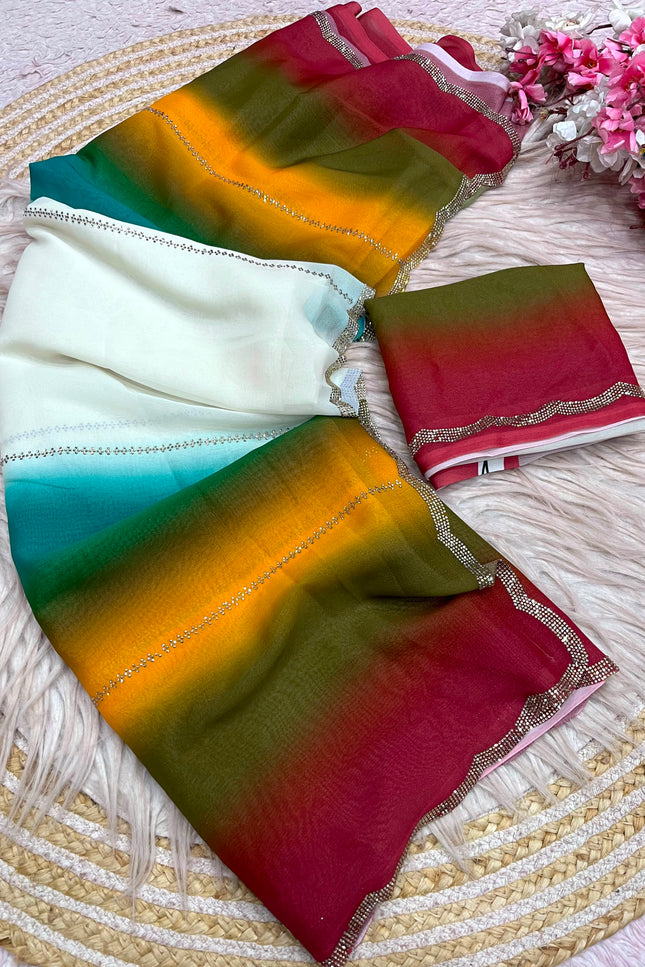 Star Gorggte digital print saree SS329