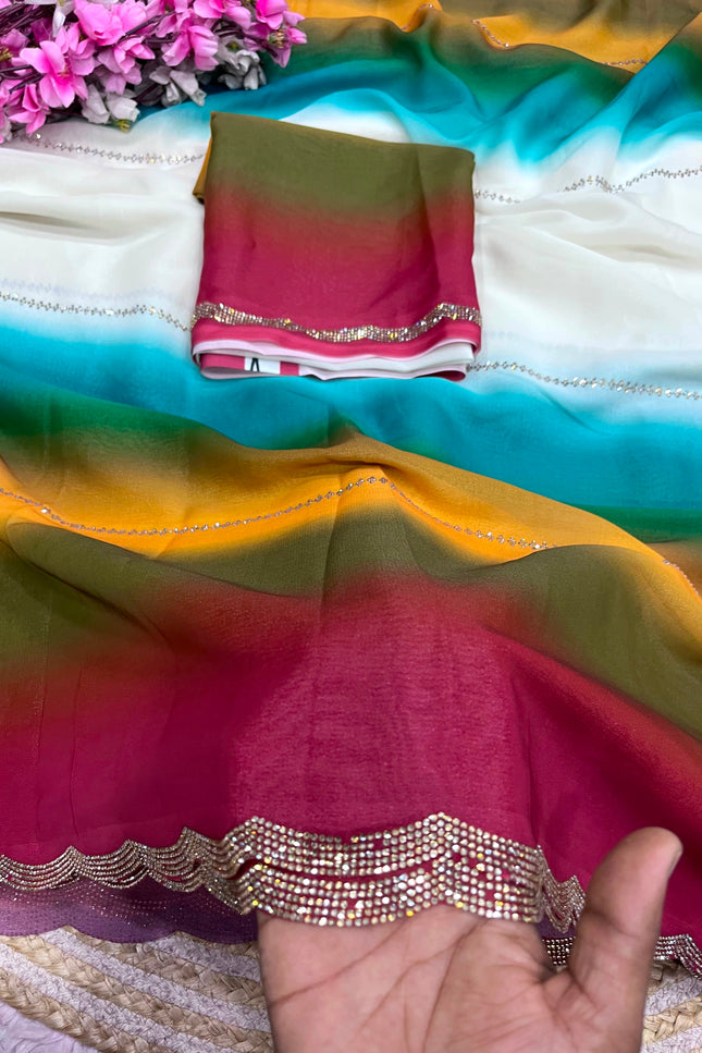 Star Gorggte digital print saree SS329
