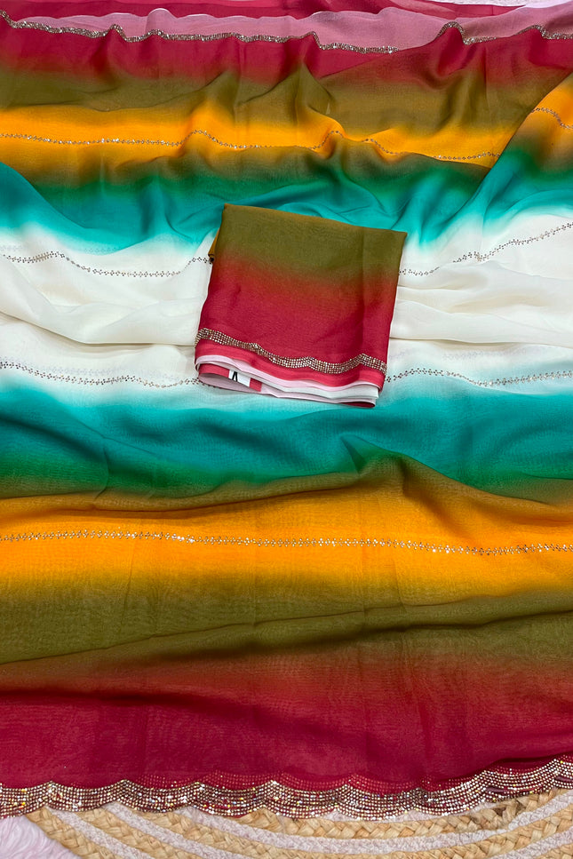 Star Gorggte digital print saree SS329