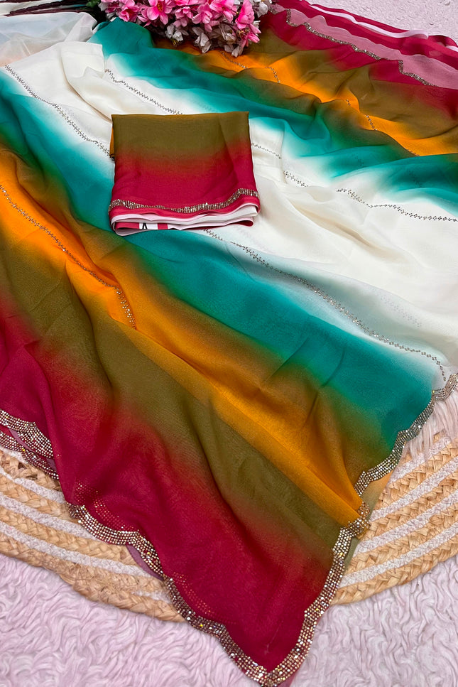Star Gorggte digital print saree SS329