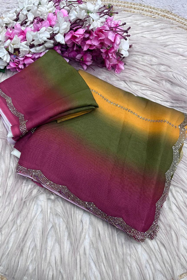 Star Gorggte digital print saree SS329