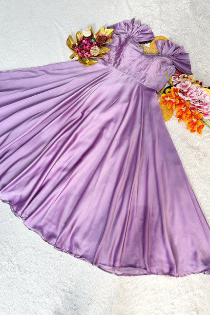 Maggam Work Rangoli Silk Gown SS327