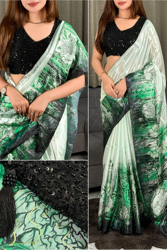 Glass crepe saree SS317