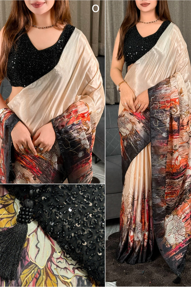 Glass crepe saree SS317