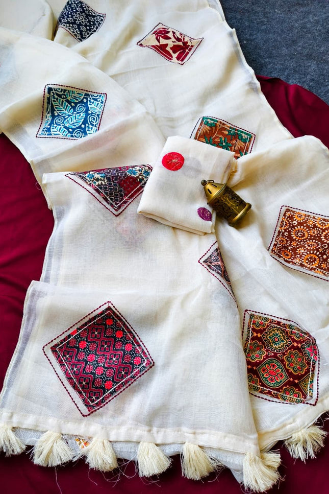 Pure linen saree SS320