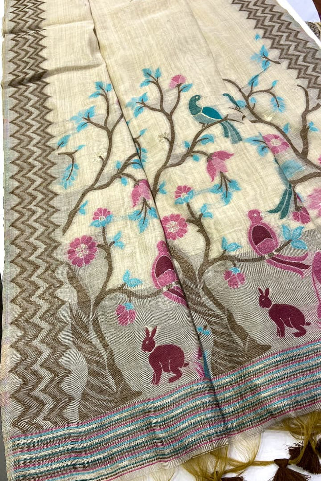 Soft Muga Cotton saree SS319