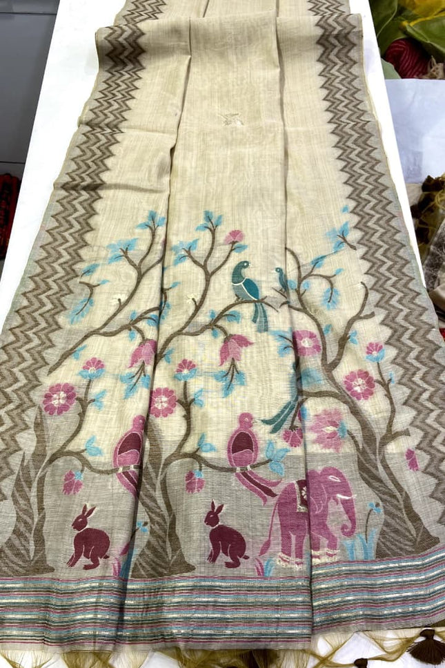 Soft Muga Cotton saree SS319