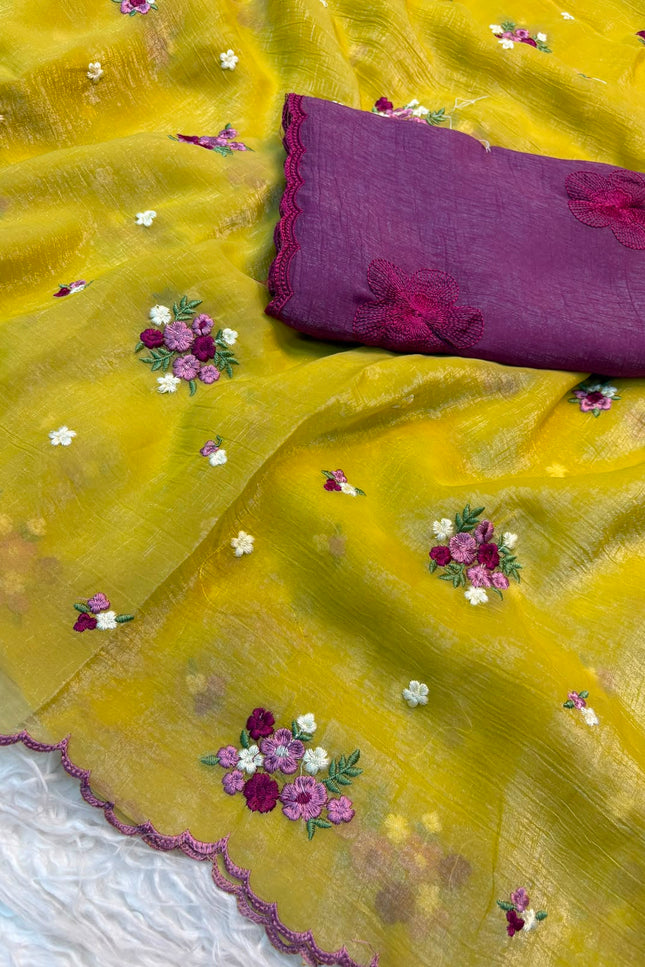 Crunchy Multi saree SS352