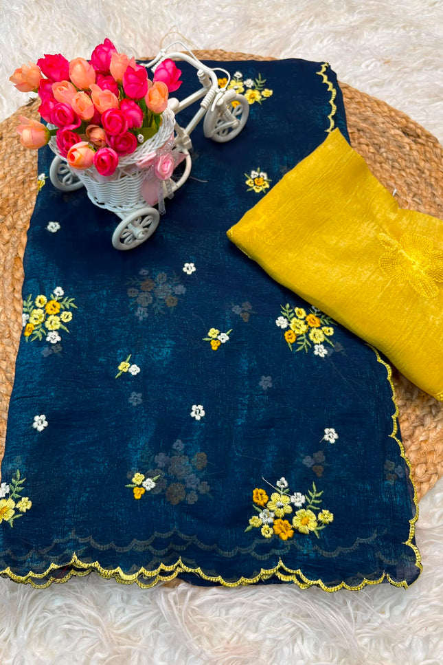 Crunchy Multi saree SS352