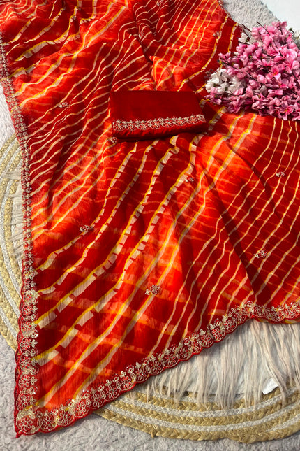 Soft chiffon multicoloured saree SS351