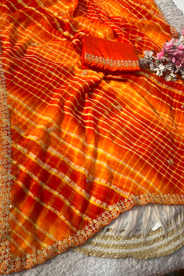 Soft chiffon multicoloured saree SS351