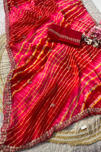 Soft chiffon multicoloured saree SS351