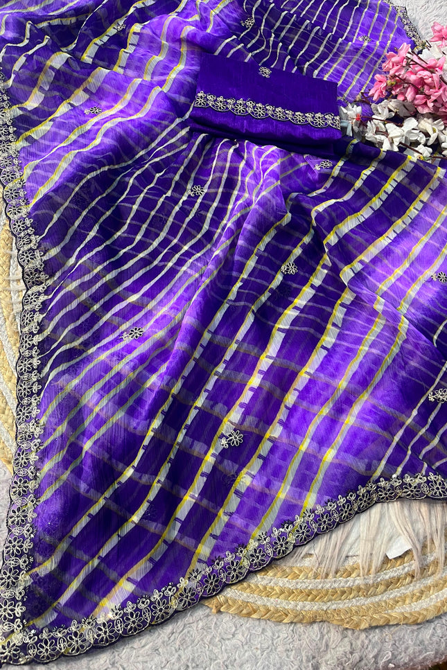 Soft chiffon multicoloured saree SS351