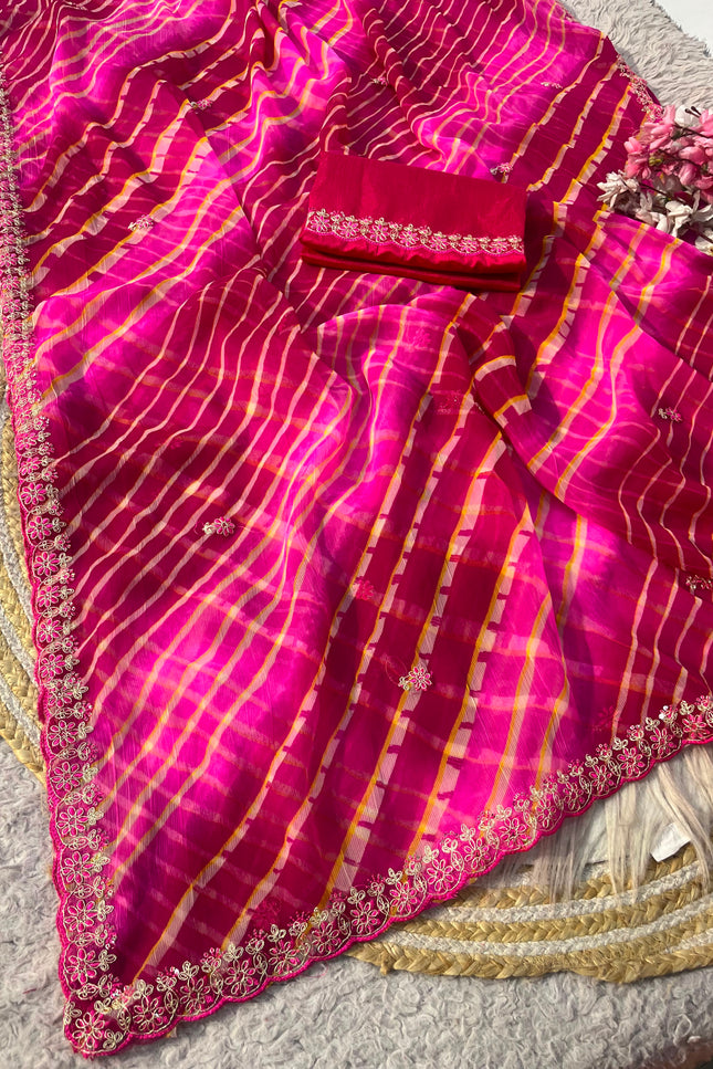 Soft chiffon multicoloured saree SS351
