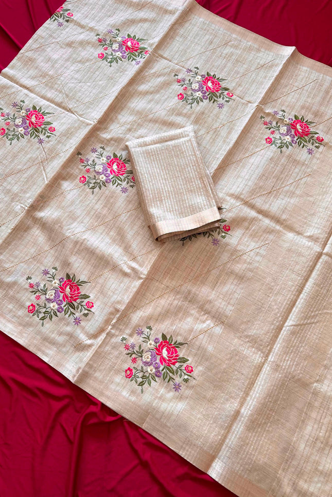 Pure Tusser silk saree SS353