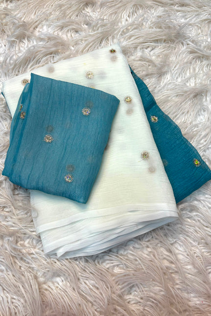 Shaded crunchy saree SS369