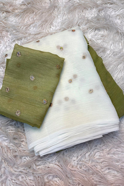 Shaded crunchy saree SS369