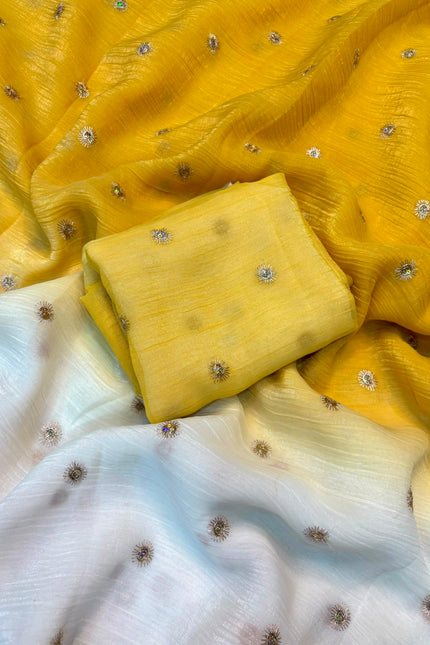 Shaded crunchy saree SS369