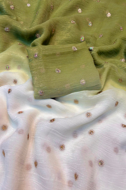 Shaded crunchy saree SS369