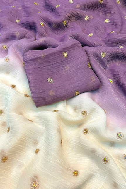 Shaded crunchy saree SS369