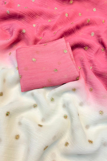 Shaded crunchy saree SS369