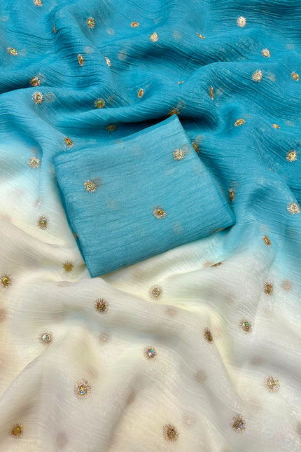 Shaded crunchy saree SS369
